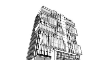 minimal 3d mimari şekillerde hareket etmek