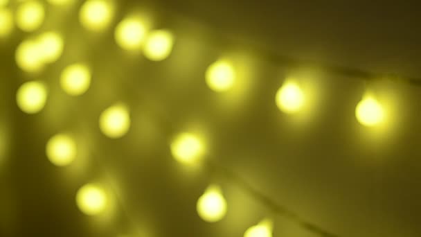Defocused Night Footage Festive Lights Wall — Stock Video