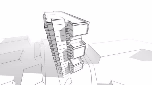 Movendo Através Formas Arquitetônicas Mínimas — Vídeo de Stock