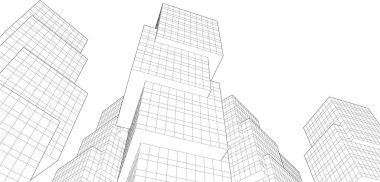 Mimari sanat konseptinde soyut çizgiler, minimum geometrik şekiller. 