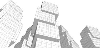 Mimari sanat konseptinde soyut çizgiler, minimum geometrik şekiller. 