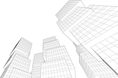 Mimari sanat konseptinde soyut çizgiler, minimum geometrik şekiller. 