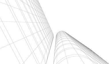 Mimari sanat konseptinde soyut çizgiler, minimum geometrik şekiller. 