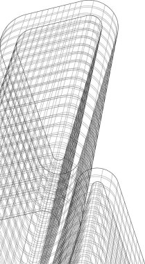 Mimari sanat konseptinde soyut çizgiler, minimum geometrik şekiller. 