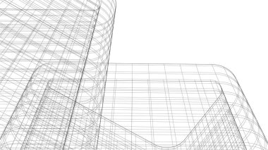 Mimari sanat konseptinde soyut çizgiler, minimum geometrik şekiller. 