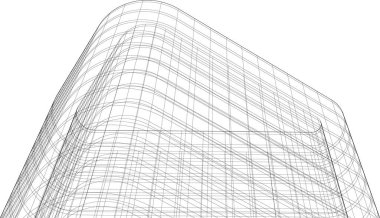 Mimari sanat konseptinde soyut çizgiler, minimum geometrik şekiller. 