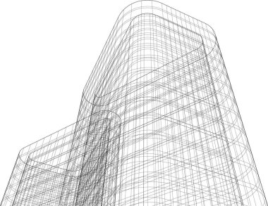 Mimari sanat konseptinde soyut çizgiler, minimum geometrik şekiller. 