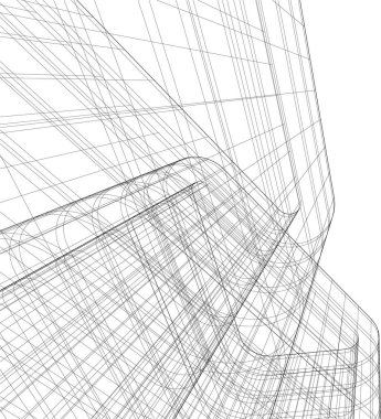 Mimari sanat konseptinde soyut çizgiler, minimum geometrik şekiller. 