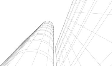 Mimari sanat konseptinde soyut çizgiler, minimum geometrik şekiller. 