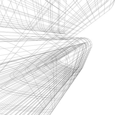 Mimari sanat konseptinde soyut çizgiler, minimum geometrik şekiller. 