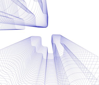 Mimari sanat konseptinde soyut çizgiler, minimum geometrik şekiller. 