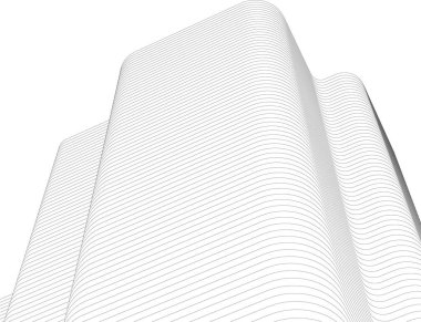 Mimari sanat konseptinde soyut çizgiler, minimum geometrik şekiller. 