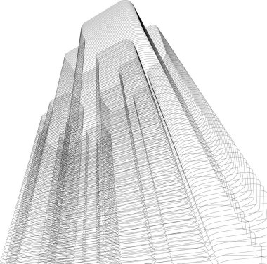 Mimari sanat konseptinde soyut çizgiler, minimum geometrik şekiller. 