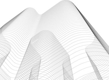 Mimari sanat konseptinde soyut çizgiler, minimum geometrik şekiller. 