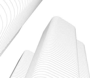 Mimari sanat konseptinde soyut çizgiler, minimum geometrik şekiller. 