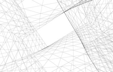 Mimari sanat konseptinde soyut çizgiler, minimum geometrik şekiller. 