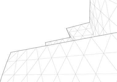 Mimari sanat konseptinde soyut çizgiler, minimum geometrik şekiller. 