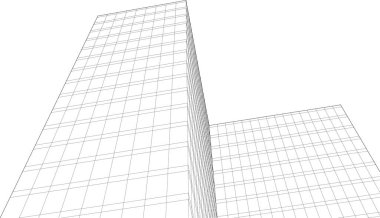 Mimari sanat konseptinde soyut çizgiler, minimum geometrik şekiller. 