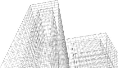 Mimari sanat konseptinde soyut çizgiler, minimum geometrik şekiller. 