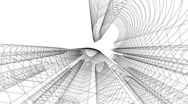 Mimari sanat konseptinde soyut çizgiler, minimum geometrik şekiller. 