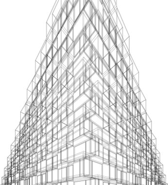 Mimari sanat konseptinde soyut çizgiler, minimum geometrik şekiller. 