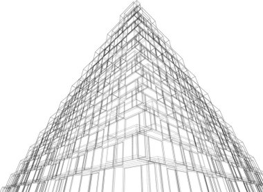 Mimari sanat konseptinde soyut çizgiler, minimum geometrik şekiller. 