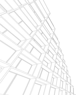 Mimari sanat konseptinde soyut çizgiler, minimum geometrik şekiller. 