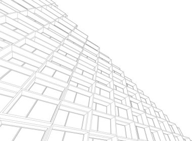 Mimari sanat konseptinde soyut çizgiler, minimum geometrik şekiller. 