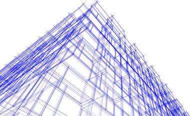 Mimari sanat konseptinde soyut çizgiler, minimum geometrik şekiller. 