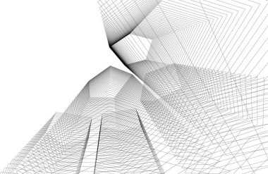 Mimari sanat konseptinde soyut çizgiler, minimum geometrik şekiller. 