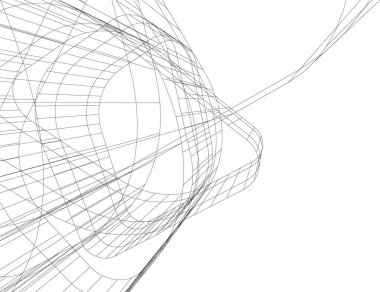 Mimari sanat konseptinde soyut çizgiler, minimum geometrik şekiller. 