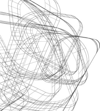 Mimari sanat konseptinde soyut çizgiler, minimum geometrik şekiller. 