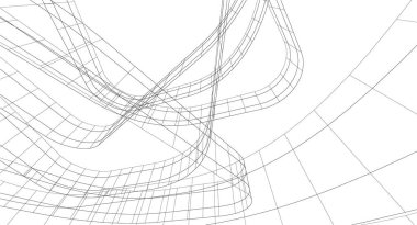 Mimari sanat konseptinde soyut çizgiler, minimum geometrik şekiller. 