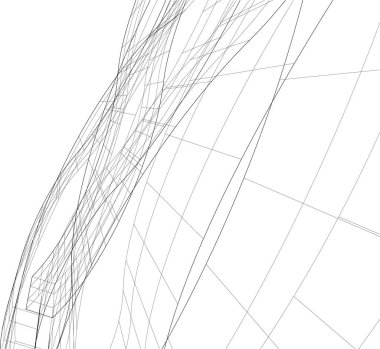 Mimari sanat konseptinde soyut çizgiler, minimum geometrik şekiller. 