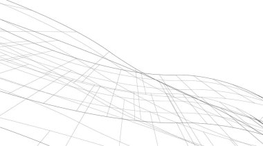 Mimari sanat konseptinde soyut çizgiler, minimum geometrik şekiller. 