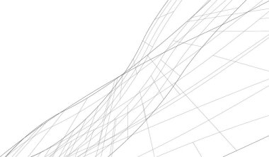 Mimari sanat konseptinde soyut çizgiler, minimum geometrik şekiller. 