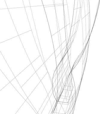 Mimari sanat konseptinde soyut çizgiler, minimum geometrik şekiller. 