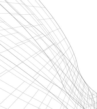 Mimari sanat konseptinde soyut çizgiler, minimum geometrik şekiller. 