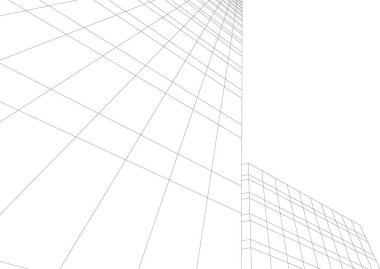 Mimari sanat konseptinde soyut çizgiler, minimum geometrik şekiller. 