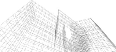 Mimari sanat konseptinde soyut çizgiler, minimum geometrik şekiller. 