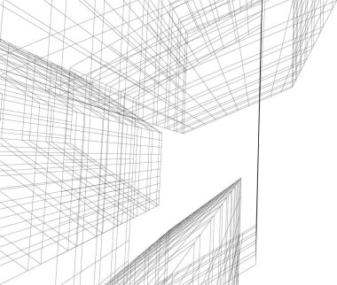 Mimari sanat konseptinde soyut çizgiler, minimum geometrik şekiller. 