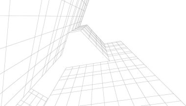 Mimari sanat konseptinde soyut çizgiler, minimum geometrik şekiller. 