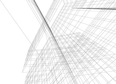 Mimari sanat konseptinde soyut çizgiler, minimum geometrik şekiller. 