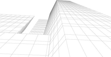 Mimari sanat konseptinde soyut çizgiler, minimum geometrik şekiller. 