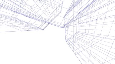 Mimari sanat konseptinde soyut çizgiler, minimum geometrik şekiller. 