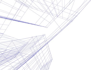 Mimari sanat konseptinde soyut çizgiler, minimum geometrik şekiller. 