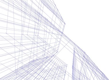 Mimari sanat konseptinde soyut çizgiler, minimum geometrik şekiller. 