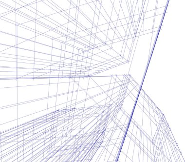 Mimari sanat konseptinde soyut çizgiler, minimum geometrik şekiller. 