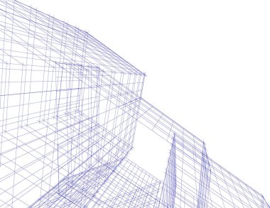 Mimari sanat konseptinde soyut çizgiler, minimum geometrik şekiller. 