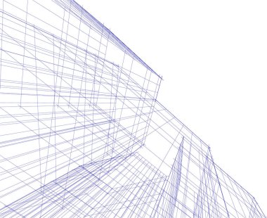Mimari sanat konseptinde soyut çizgiler, minimum geometrik şekiller. 